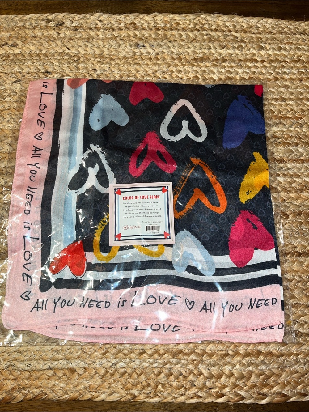 New Brighton Color of Love Heart Print Scarf - Multicolor